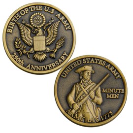 Army 250th Anniversary Challenge Coin – 1.57" Double-Sided Gold-Plated US Army Commemorative Coin, 1775-2025 Military Collectible for Soldiers, Patriots & Collectors