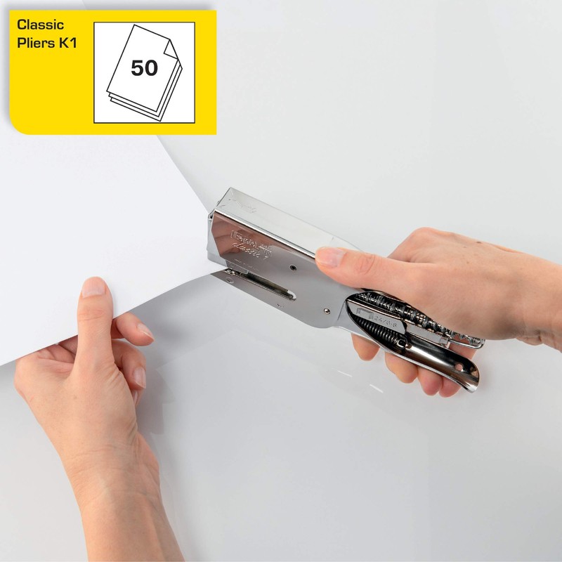 Rapid Stapling Pliers, 50 sheet capacity, Coconut Kiss, Ergonomic metal