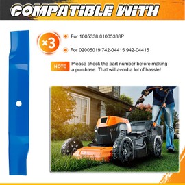 ILONPA (3 Mower Blade for 60" Cub Cadet 01005338 01005338P 02005019 742-04415 942-04415 DS60 M60-CT M60-KH M60-KHEFI M60-KW M60-KW LC, Blue
