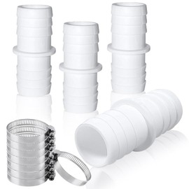 Set of 4 Pool Hose Adapters, Pool Hose Connector with 8 x Hose Clamps, Hose Connector 32 mm to 38 mm Diameter Set, Pool Hose Connector, Pool Hose Adapter for Pool, Garden (32 mm)