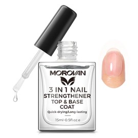 Morovan Base Coat Nail Strengthener: 3 IN 1 Nail Growth Top Coat Clear Quick Dry Nail Polish Strong Repairs Damaged Nail Hardener Long Lasting Shine No Chip Fingernail Treatment Care for Women Girls