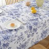 SASTYBALE Blue and White Tablecloth Rectangular, Floral Table Cloth 52"x70"