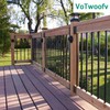 VoTwoofv 4Pcs U-Shaped Black Powder Coated Galvanized Steel Deck Railing