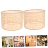 BIUDECO Decorative Rattan Lampshade Ceiling Light Covers 2pcs Woven Lamp