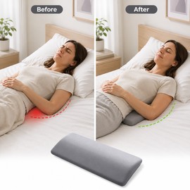 Lumbar Support Pillow for Sleeping – Memory Foam Waist Cushion for Bed, Sofa, Chair & Travel Comfort