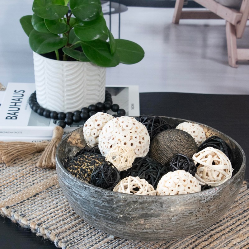 ANDALUCA Decorative Balls Bag Bowl Filler Home Decor (Black &