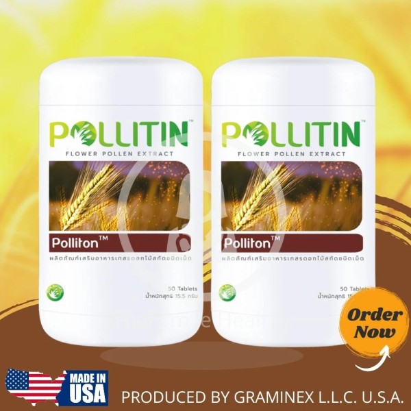 Pollitin 2 x Polliton Nutraceutical Dietary Supplement Graminex Rye Grass