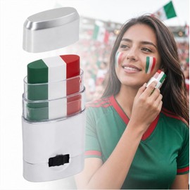 Soccer Fan Face Paint Stick, Flag Color for 2026 World Cup Games and Match Day Events, 3 Pack (Mexico)