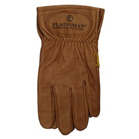 Plainsman Genuine Goatskin Cabretta Brown Leather Gloves (S-XL) 1 Pair (Extra Large)