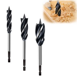 3 Piece Professional Wood Drill Bit Set, Wood Drill Bit Set, Auger Drill Bit Self-Feed Steel Auger Drill Bit Including 12 mm, 20 mm, 25 mm, for Woodworking