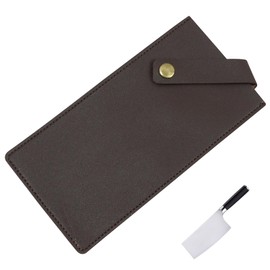 KAKUPPA Cleaver Sheath and Chef Knife Protector, Waterproof PU Leather Meat Cutter Cover, Wide Cleaver Edge Holder Suitable for Knives with Blade Lengths of 7.28in/18.5cm or Less (7.28in Brown 1pc)