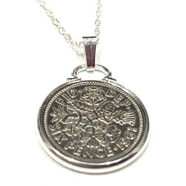 OCC Old Coin Cufflinks Cinch Pendant 1961 Lucky sixpence 64th Birthday plus a Sterling Silver 18in Chain