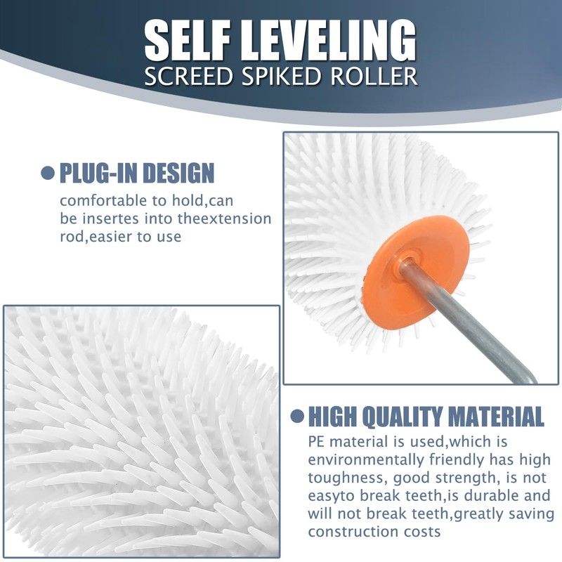 9 Inch Self Leveling Spiked Roller with Extended Adjustable Handle