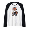 Cat Skateboarder Skateboard Skateboarding Raglan Baseball Tee