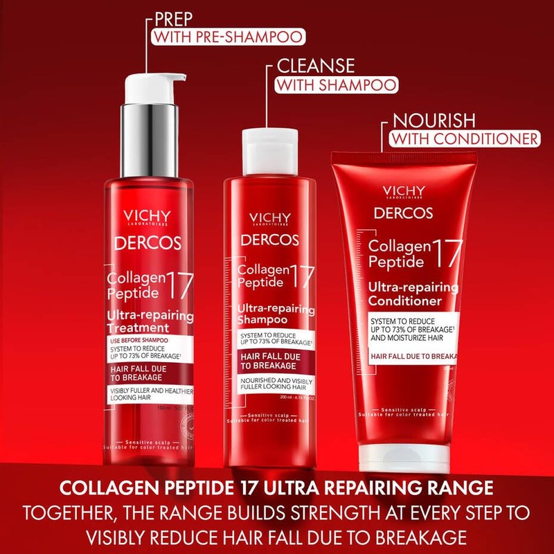 Vichy Dercos Collagen 17 Pre-Shampoo Dermatológico Reparador de Daño 150ml