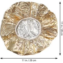 4 Piezas Gorro Térmico de Acondicionamiento Profundo de Papel Color Plata y Dorado, Banda Elástica, Fácil de Limpiar, para Tratamientos Capilares y Tinte