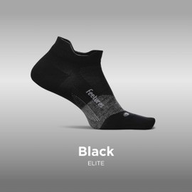 Feetures Elite Ultra Light Cushion Ankle Socks - Sport Sock with Targeted Compression - New Black, M (6 Pair)