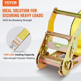 Ratchet Tie Down Straps (8PK), 4400 lb Break Strength, E-Track Endless Ratchet with 8 Premium 2" x 15' Rachet Tie Downs Heavy Duty, for Moving Securing Cargo, Appliances, Lawn Equipment