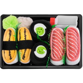 Rainbow Socks - Girls Boys - Tamago Maki Tuna Sushi Socks - 3 Pairs, Tamago/Maki/Tuna