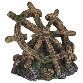 Pet Ting Shipwreck Wheel Aquatic Ornament - Aquarium Decoration - Vivarium Decoration