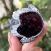 OwMell 2.5" Owl Statue Natural Garnet Tumbled Stone Gemstone Owl