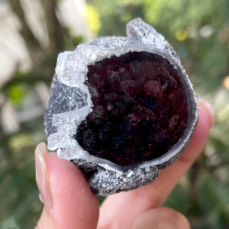OwMell 2.5" Owl Statue Natural Garnet Tumbled Stone Gemstone Owl
