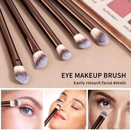 14PCS Brochas de Maquillaje Profesionales, Brochas para Base, Rubor, Sombra y Delineador, Estuche Portátil, Ideal para Maquillaje Profesional y Princi