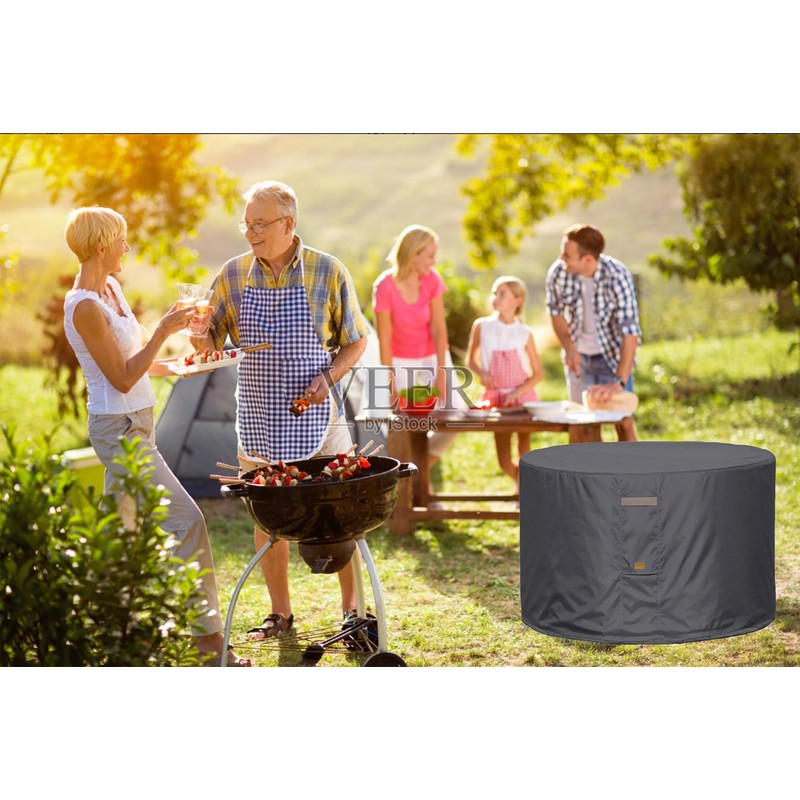 Garden Balsam Fire Pit Cover 600D Heavy Duty Waterproof Fabric