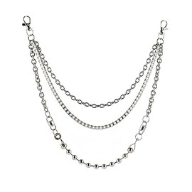 Milakoo Multi-layer Mens Pants Chains Ball Beads Lobster Clasps Biker Emo Rock Jean Keychain