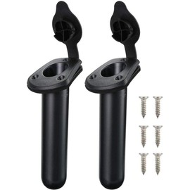 2 x Flush Mount Rod Holders for Kayaks, Canoes and Boats Includes Cap, Gasket and Stainless Steel Screws
