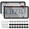 2-Pack Unbreakable Clear License Plate Frames, Slim Design, Rust-Proof Plasitc