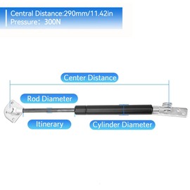 300N 11.4inch Heavy Duty Gas Struts Shock,Lift Supports Gas Spring for Tool Box Cabinets Door Lids Lift up Spring Flap Hydraulic Gas Lift Strut Support Rod for Heavy Duty RV Bed, Heavy Duty Lid