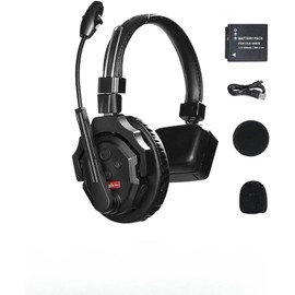 SYNCO XTALK X1 Wireless Intercom Headset 2.4GHz Full Duplex Random Master Device Design for Team Communication,Movie Shoot,Live Show Stage Performance