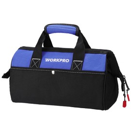 WORKPRO 13-inch Tool Bag, Wide Mouth Tool Tote Bag with Inside Pockets for Tool Storage