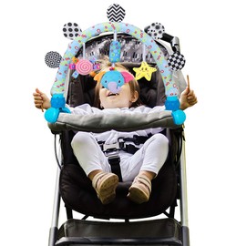 Travel Arch Bassinet Mobile Toys for Infant & Toddlers,Clip on Stroller Toy Crib Accessory & Pram Activity Bar Toy for Indoor and Outdoor (Elephant)