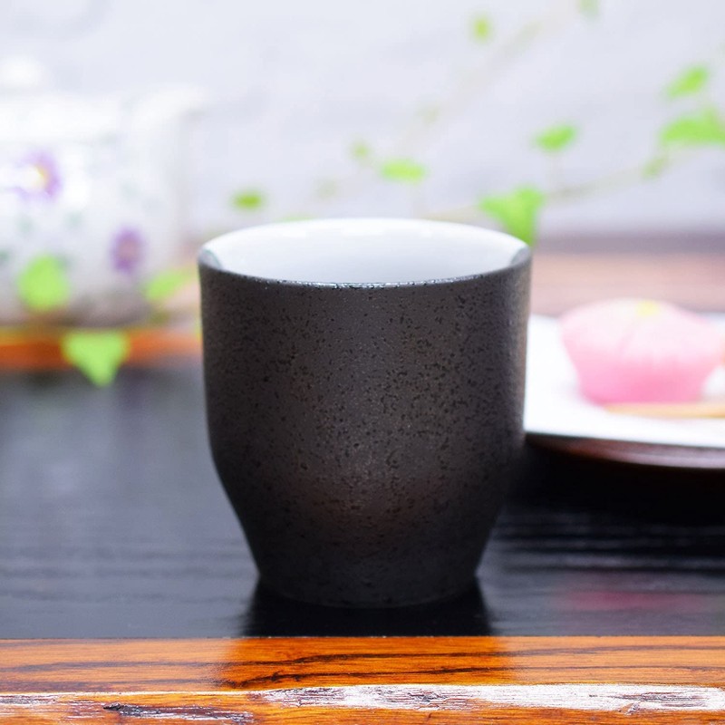 Tea Cup Stylish Kutani Ware Yunomi Kanzakura Flower and Bird