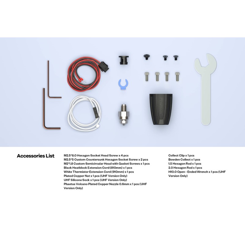 Phaetus Rapido All Metal Hotend (Blue, UHF Plus (PT1000))