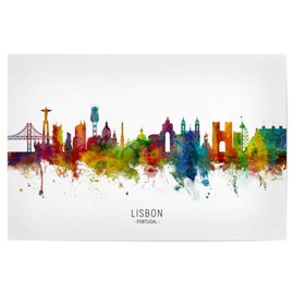 artboxONE Poster Lisbon Portugal Skyline txt Picture Lisbon Portugal Skyline, 30x20 cm
