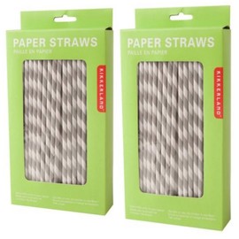 (144 per Carton) Paper Straws [Set of 2] Color: Gray