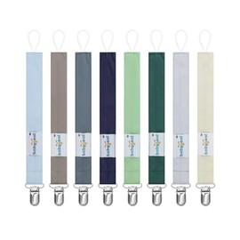 babygoal Clips para chupetes neutros para bebés, paquete de 8, aptos para la mayoría de chupetes y chupetes, 8MP41-B