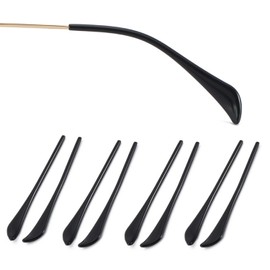 Glasses Temple End Tips,Anti-Slip Plastic Eyeglass End Tips Ear Sock Pieces Tube SleeveEyewear Replacement Tips for Aviator Sunglass Eye Glasses Frames/Thin Metal Eyewear Frame, 4 Pairs,Black