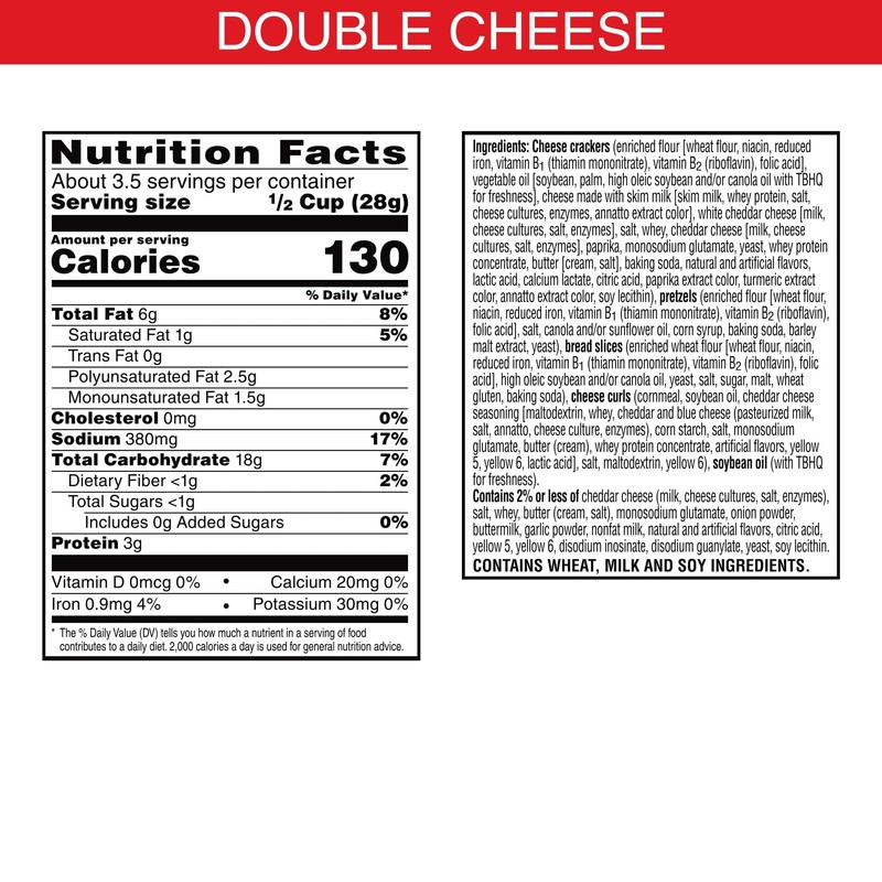 Cheez-It Snack Mix, Lunch Snacks, Double Cheese (6 Pouches)