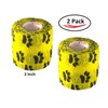 Vet Wrap Wrap Tape (Yellow with Paw Prints) (2 Pack)