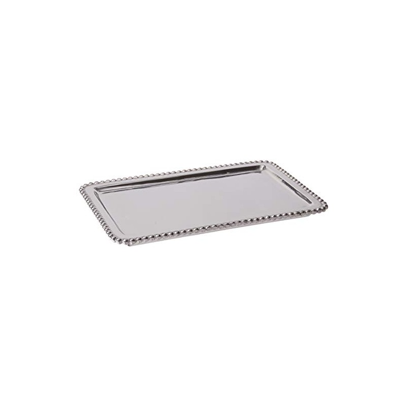 Mariposa 3907 Beaded Buffet Tray, Silver