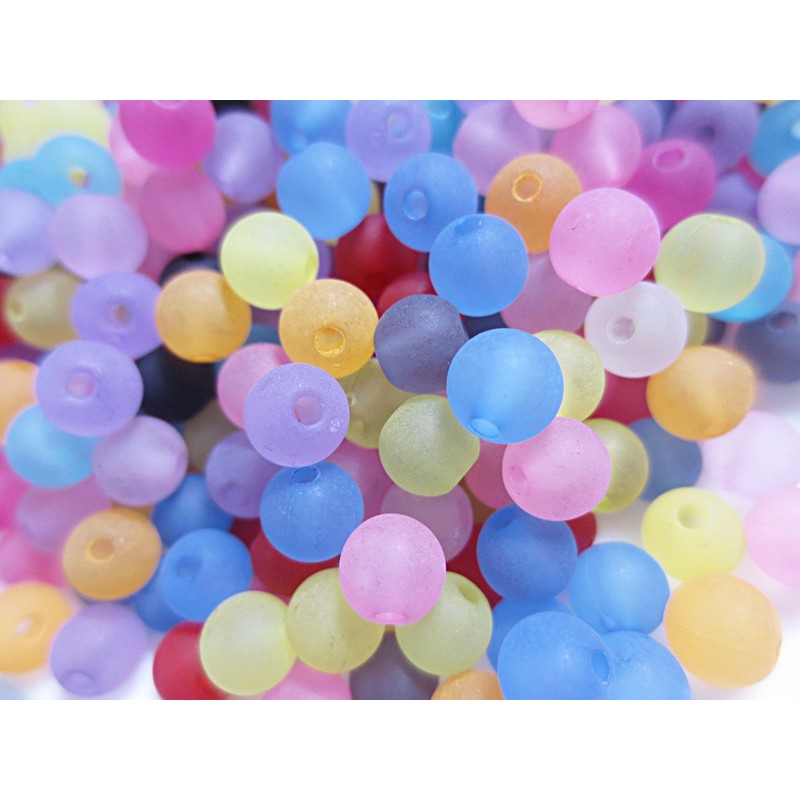 1000pcs Frosted Frosted Glass Beads Assorted Assorted Round 6mm Accessory