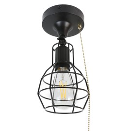 2-IN-1 Ceiling Light & Wall Sconce with Adjustable Pull Chain , Industrial Ceiling Light for Hallway/Entryway/Bedroom/Farmhouse