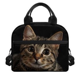 Showudesigns Cute Cat Lunch Bags for Women Kids Insulated Lunch Box Reusable Lunch Tote Bag with Adjustable Shoulder Strap Thermal Meal Tote Kit Students School Picnic Travel Office