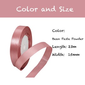 Dusky Pink 15 mm Satin Ribbon 23 Metres Polyester Ribbon Enhance Your Crafts and Celebrations Ideal for Gift Wrapping Decorations Wedding Car Ribbon Ribbons for Crafts