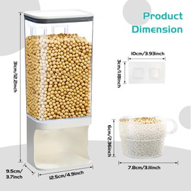 Detergent Dispenser for Laundry Room,Wall-Mounted Laundry Detergent Dispenser with Spigot Cup Holder,Suitable for Soap Beads Rice Scent Boosters Dry Food Dog Food Dispenser Storage Containers(1.5L)