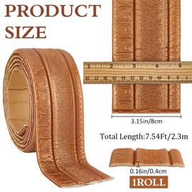 CRASPIRE 90.5 x 3.14in Peel and Stick Wallpaper Border Bronze Crown Molding Self Adhesive Flexible Baseboard Trim Mirror Sticky Wall Edging Base Lines Foam for Hotel Home Bedroom Bathroom DIY Decor